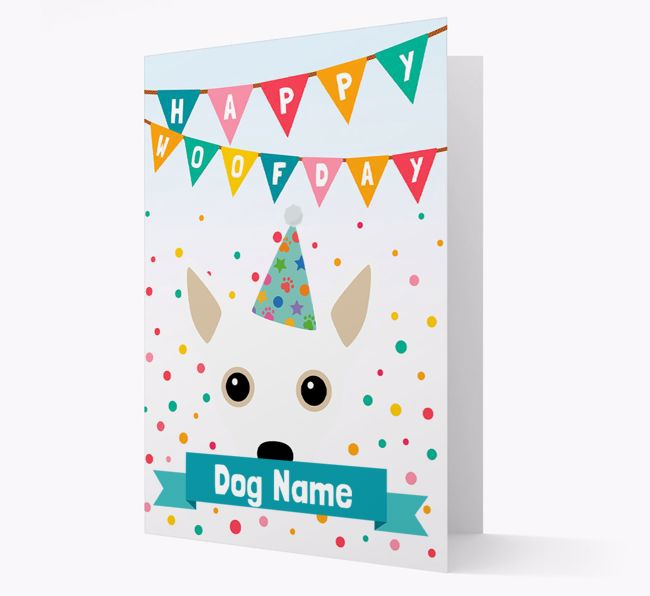 Personalized Card 'Happy Woofday {dogsName}' with {breedCommonName} Icon